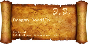 Dragan Domán névjegykártya
